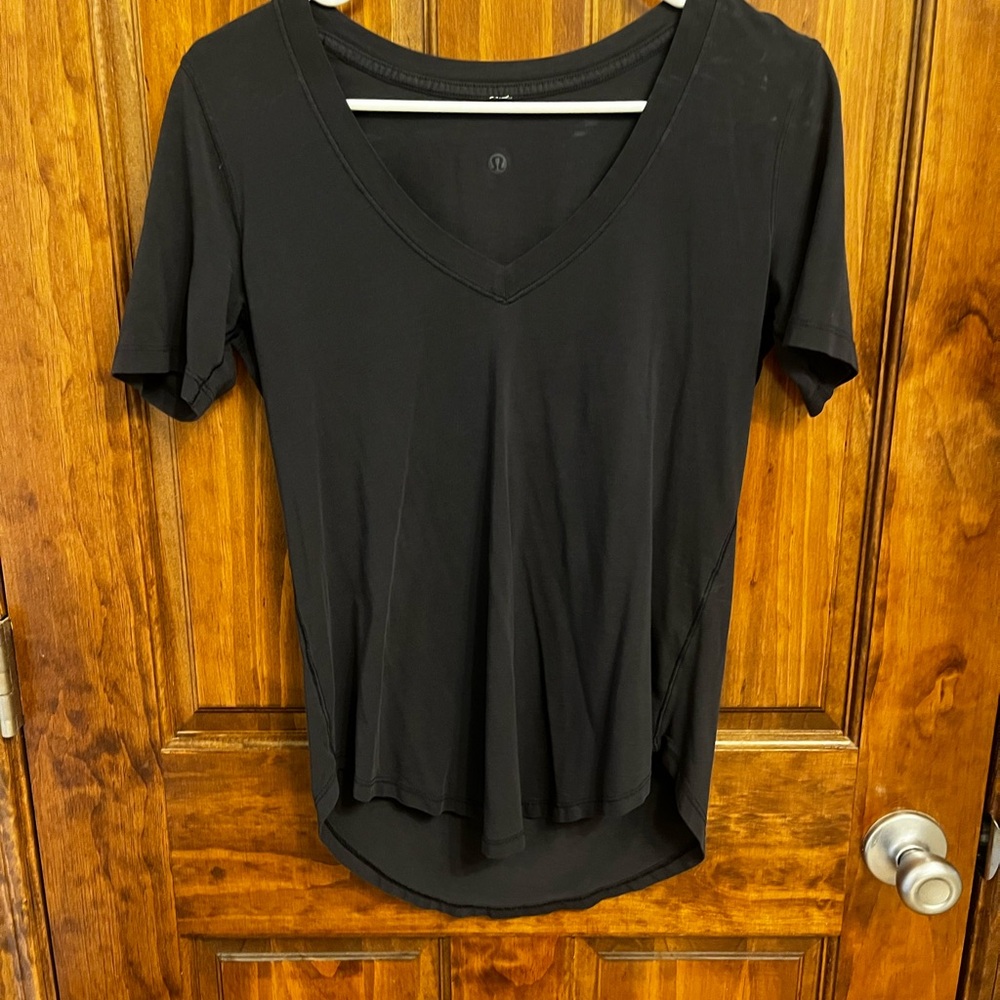 Black Lululemon V-Neck  Top